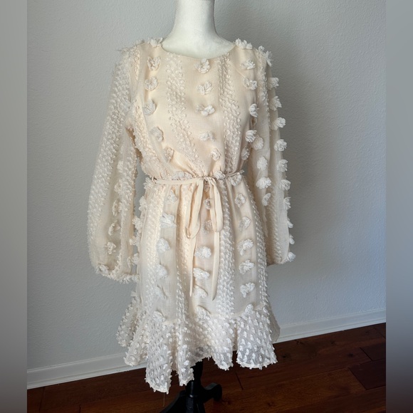 Pink Lily Dresses & Skirts - Pink Lily Cream Textured Dress